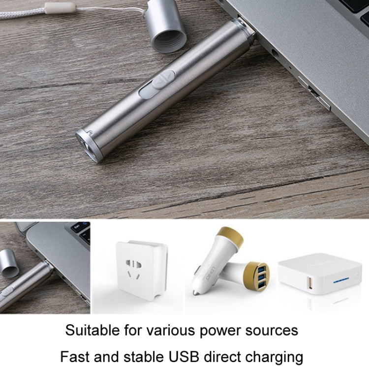 3 in 1 torcia ricaricabile USB penna laser a infrarossi rilevatore di valuta lampada, Silver