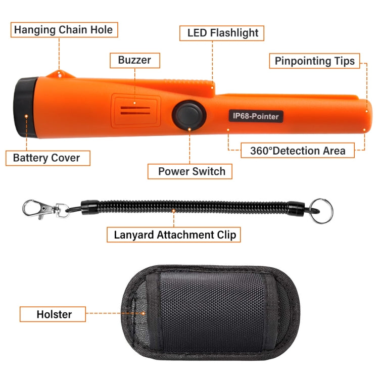 Metal Detector palmare con puntatore IP68 Bastone di posizionamento impermeabile 3M, IP68-Pointer