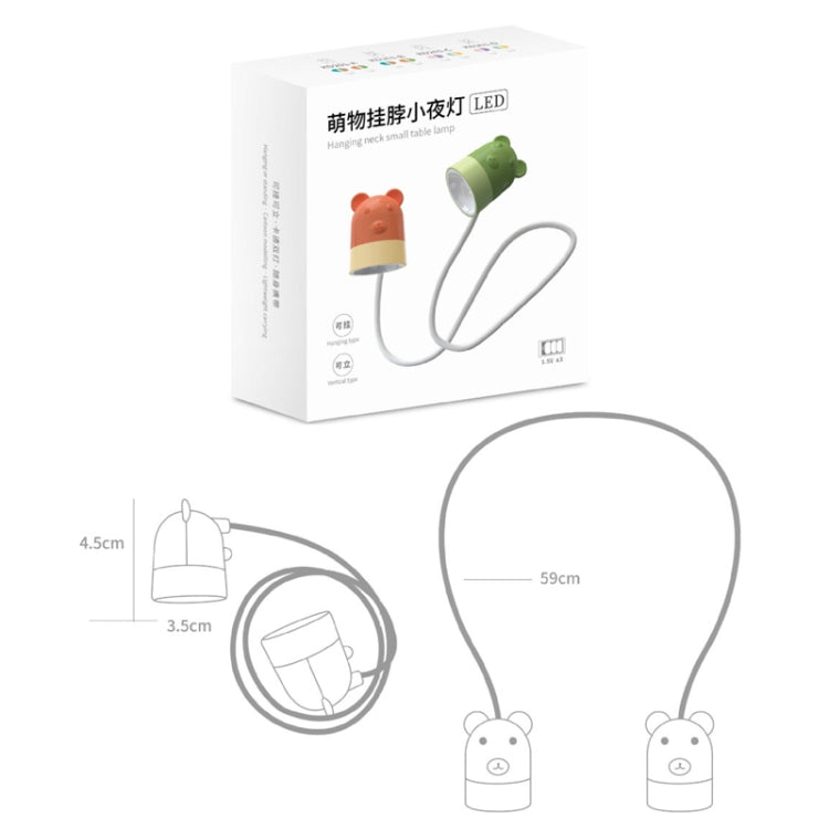 KD201 Lampada portatile da appendere al collo per leggere la luce notturna a LED, stile:, Bear (Blue+Brown), Bear (Orange+Green), Little Deer (Orange+Green), Little Deer (Blue+Brown), Bunny (Pink+Purple), Bunny (Green+Yellow), Cat (Green+Yellow)       ...