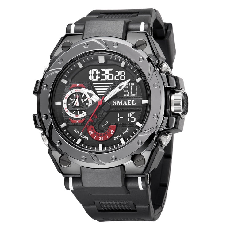 SMAEL 8060 Orologio da uomo sportivo in lega impermeabile con display luminoso Orologio a specchio HD