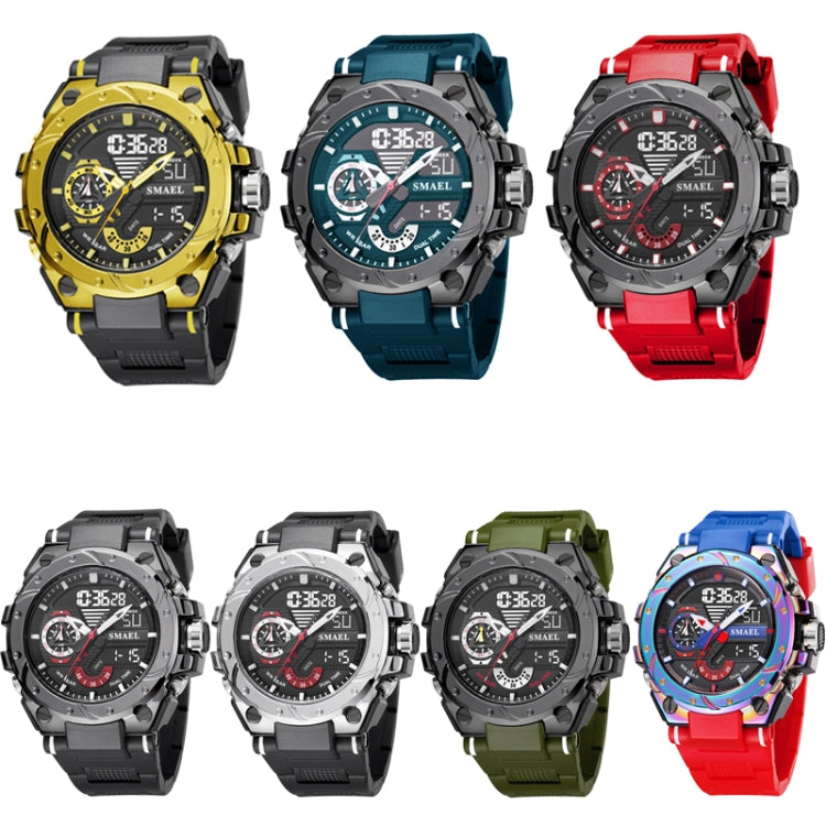 SMAEL 8060 Orologio da uomo sportivo in lega impermeabile con display luminoso Orologio a specchio HD