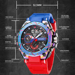 SMAEL 8060 Orologio da uomo sportivo in lega impermeabile con display luminoso Orologio a specchio HD