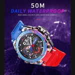 SMAEL 8060 Orologio da uomo sportivo in lega impermeabile con display luminoso Orologio a specchio HD