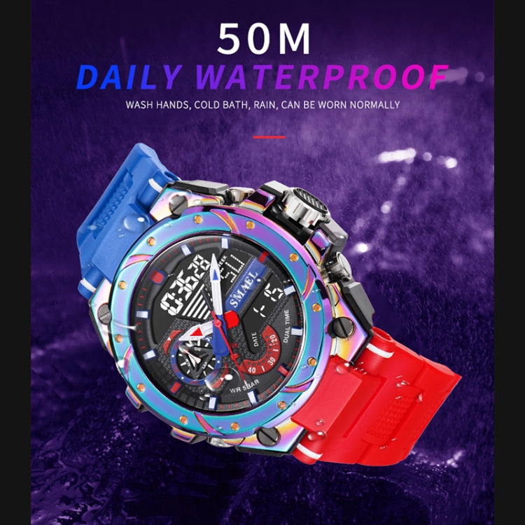 SMAEL 8060 Orologio da uomo sportivo in lega impermeabile con display luminoso Orologio a specchio HD