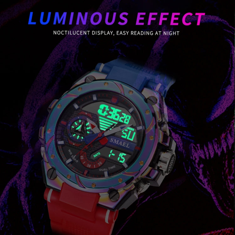 SMAEL 8060 Orologio da uomo sportivo in lega impermeabile con display luminoso Orologio a specchio HD