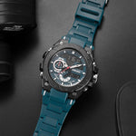 SMAEL 8060 Orologio da uomo sportivo in lega impermeabile con display luminoso Orologio a specchio HD