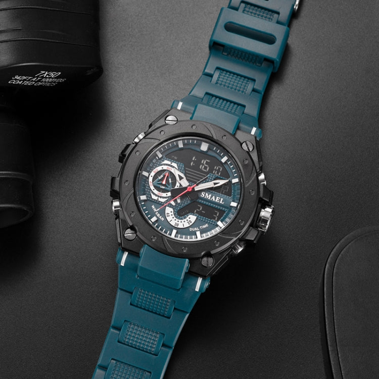 SMAEL 8060 Orologio da uomo sportivo in lega impermeabile con display luminoso Orologio a specchio HD