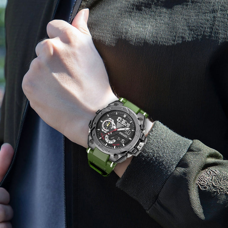 SMAEL 8060 Orologio da uomo sportivo in lega impermeabile con display luminoso Orologio a specchio HD