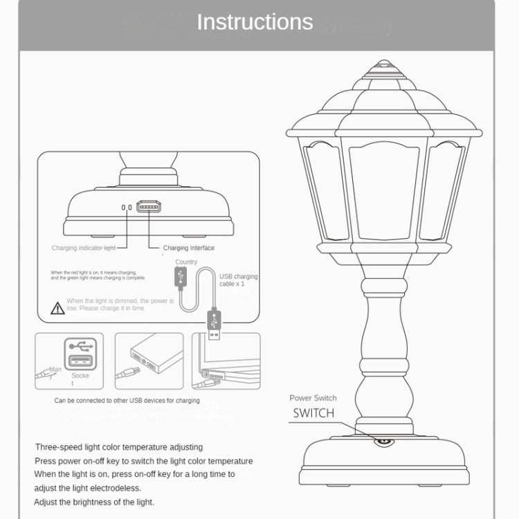 GIVELONG Lampada da tavolo retrò Ricarica USB Piccola luce notturna, Stile:, 320-1 Red, 320-2 Yellow, 320-3 Blue, 320-4 Green, 320-5 Purple, 320-6 White, 321-1 Red, 321-2 Yellow, 321-3 Blue, 321-4 Green, 321-5 Purple, 321-6 White, 322-1 Red, 322-2 Yell...