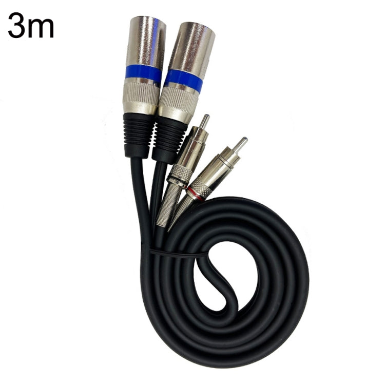 2RCA maschio 2XLR Caron maschio altoparlante cavo di bilanciamento audio, lunghezza:, 0.5m, 1m, 1.5m, 2m, 3m, 5m, 10m, 20m