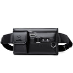 WEIXIER 8117 Marsupio sportivo da uomo Borsa multifunzione da esterno in PU, 8117 Brown, 8117 Black