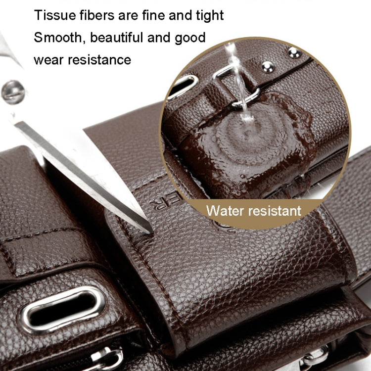 WEIXIER 8117 Marsupio sportivo da uomo Borsa multifunzione da esterno in PU, 8117 Brown, 8117 Black