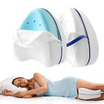 Cuscino per gambe in cotone con memoria del corpo Dormire Sciatica ortopedica Articolazione dell'anca posteriore per alleviare il dolore, Heart White Inner, Heart Blue Inner