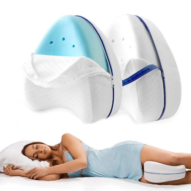 Cuscino per gambe in cotone con memoria del corpo Dormire Sciatica ortopedica Articolazione dell'anca posteriore per alleviare il dolore, Heart White Inner, Heart Blue Inner