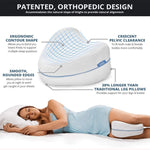 Cuscino per gambe in cotone con memoria del corpo Dormire Sciatica ortopedica Articolazione dell'anca posteriore per alleviare il dolore, Heart White Inner, Heart Blue Inner