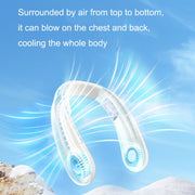 F63 Ventilatore a collo sospeso con raffreddamento a semiconduttore USB Mini ventilatore esterno silenzioso, F63 White, F63 Blue