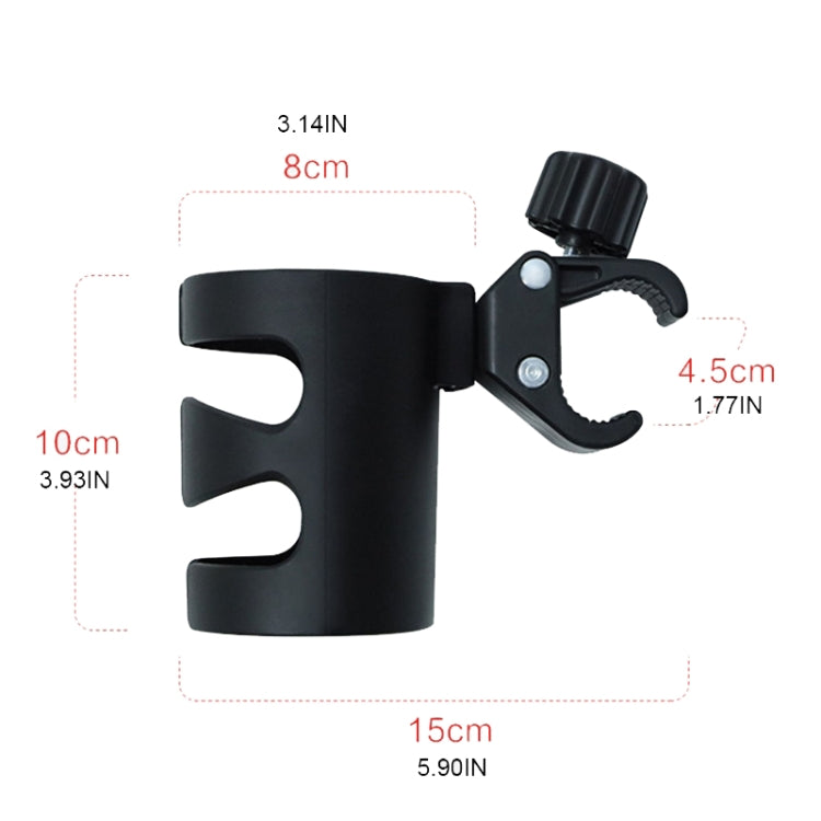 Portabicchieri per passeggino Portabottiglie universale girevole a 360°, Cup Holder Black