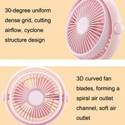 Ventilatore per animali domestici carino Ventilatore per luce notturna da tavolo USB