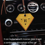 Ciondolo per auto Triangolare Ping An Charm Borsa Ornamento per specchietto retrovisore in pelle, Triangular Red, Triangular Yellow, Triangular Black