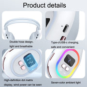 S57 Outdoor Sports RGB Ventilatore da appendere al collo Mini ventilatore portatile USB senza lama pieghevole, S57 Clove purple, S57 Element White, S57 Mint Green