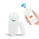 Tuya WiFi Sensore magnetico porta Collegamento intelligente remoto Porte Windows Switch Anti-allarme APP Promemoria allarme, Tuya Door Magnetic Sensor