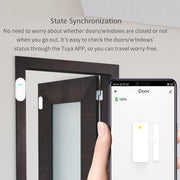 Tuya WiFi Sensore magnetico porta Collegamento intelligente remoto Porte Windows Switch Anti-allarme APP Promemoria allarme, Tuya Door Magnetic Sensor