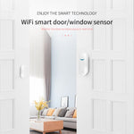 Tuya WiFi Sensore magnetico porta Collegamento intelligente remoto Porte Windows Switch Anti-allarme APP Promemoria allarme, Tuya Door Magnetic Sensor