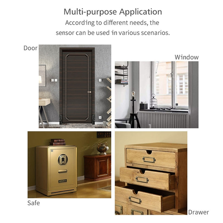 Tuya WiFi Sensore magnetico porta Collegamento intelligente remoto Porte Windows Switch Anti-allarme APP Promemoria allarme, Tuya Door Magnetic Sensor