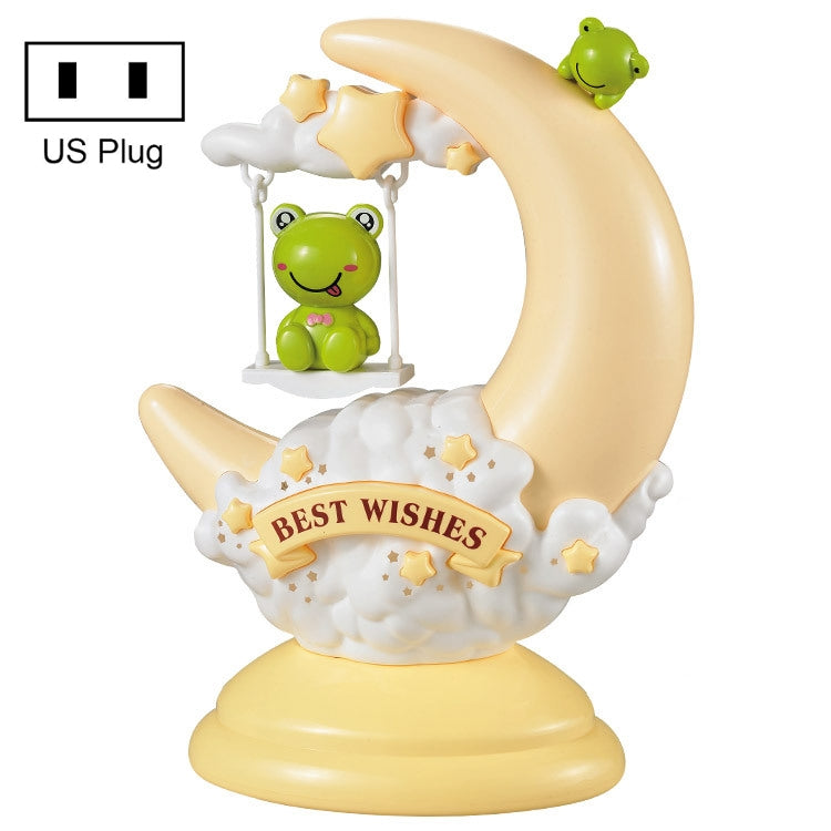GOELONG Cartoon Moon Lampada da tavolo Camera dei bambini Luce notturna per animali, Spina:, US Plug, EU Plug