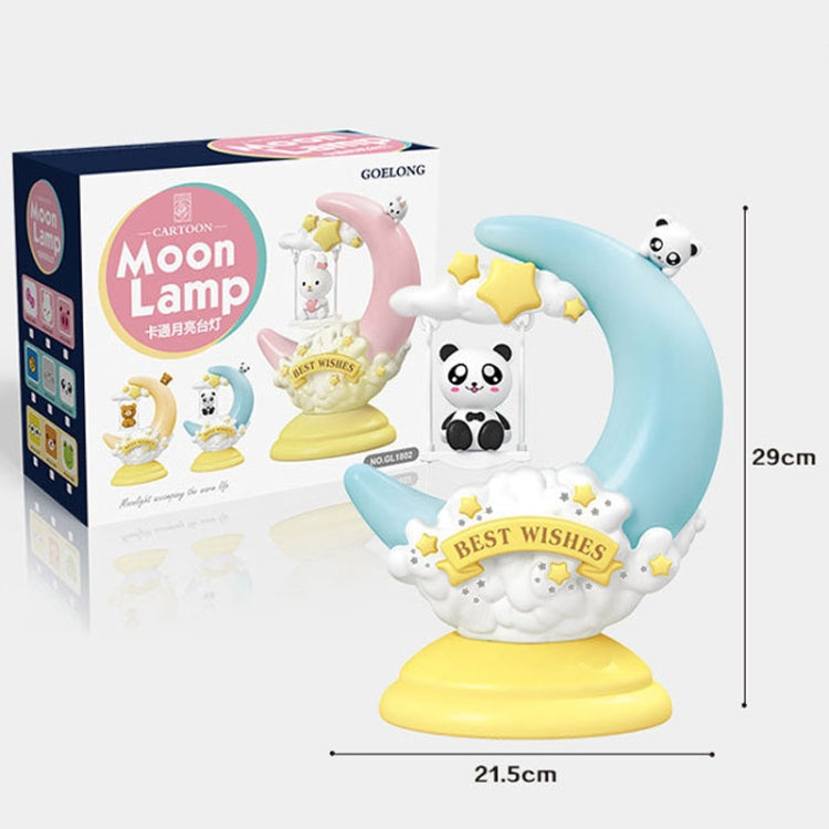 GOELONG Cartoon Moon Lampada da tavolo Camera dei bambini Luce notturna per animali, Spina:, US Plug, EU Plug