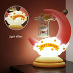 GOELONG Cartoon Moon Lampada da tavolo Camera dei bambini Luce notturna per animali, Spina:, US Plug, EU Plug