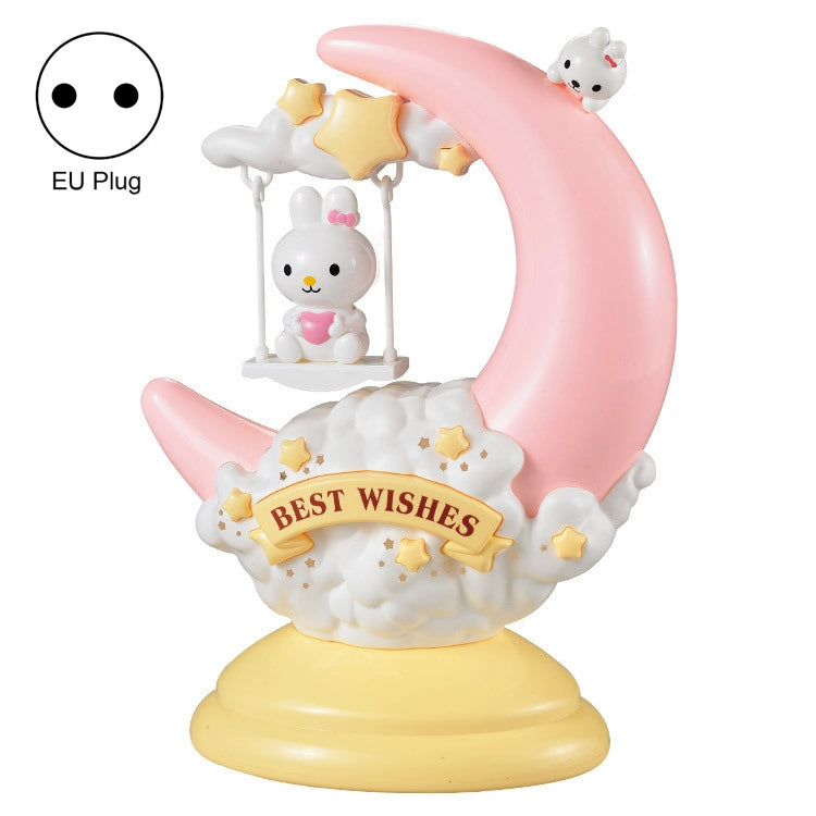 GOELONG Cartoon Moon Lampada da tavolo Camera dei bambini Luce notturna per animali, Spina:, US Plug, EU Plug