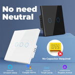 Interruttore touch ZigBee Tuya 1-3 Gang bianco o nero