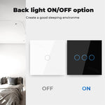 Interruttore touch ZigBee Tuya 1-3 Gang bianco o nero
