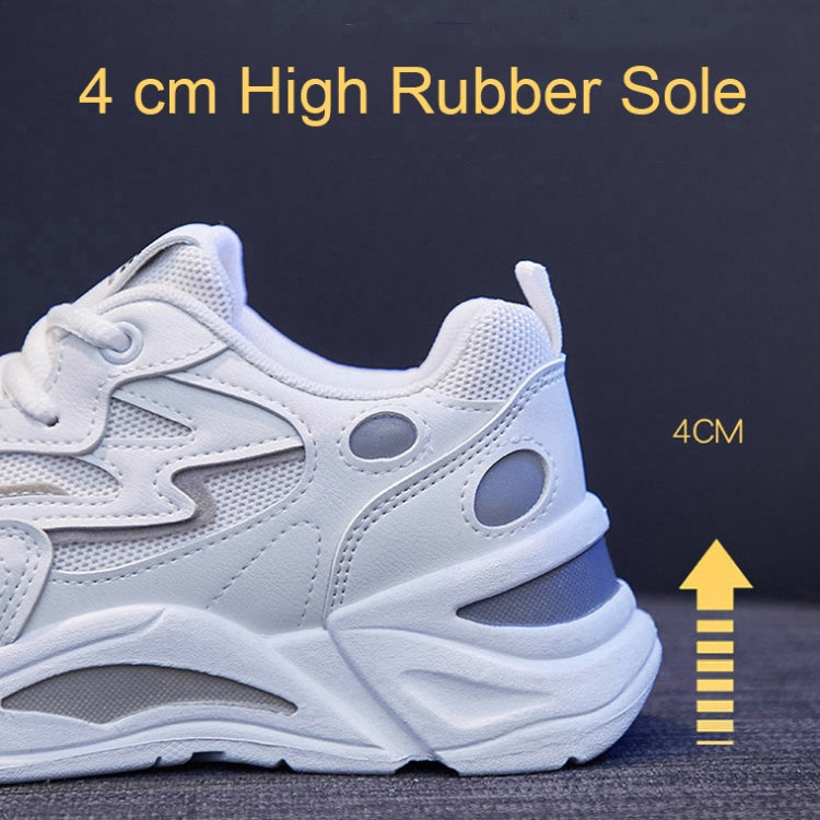 811-1 Scarpe casual traspiranti primaverili Scarpe sportive da donna in mesh con pannelli in pelle, 35, 36, 37, 38, 39, 40