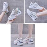 811-1 Scarpe casual traspiranti primaverili Scarpe sportive da donna in mesh con pannelli in pelle, 35, 36, 37, 38, 39, 40