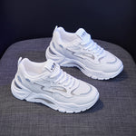 811-1 Scarpe casual traspiranti primaverili Scarpe sportive da donna in mesh con pannelli in pelle, 35, 36, 37, 38, 39, 40