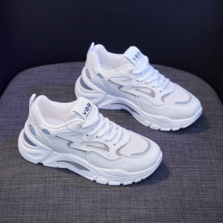 811-1 Scarpe casual traspiranti primaverili Scarpe sportive da donna in mesh con pannelli in pelle, 35, 36, 37, 38, 39, 40