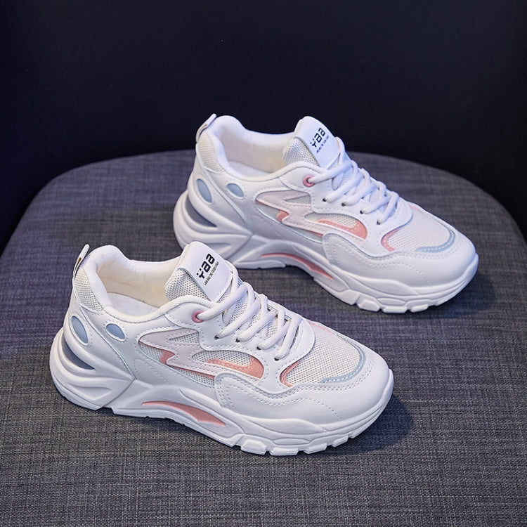 811-1 Scarpe casual traspiranti primaverili Scarpe sportive da donna in mesh con pannelli in pelle, 35, 36, 37, 38, 39, 40