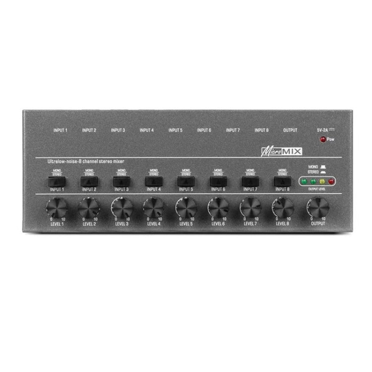Mixer audio 4/6 vie con ingresso 6,35 mm in metallo