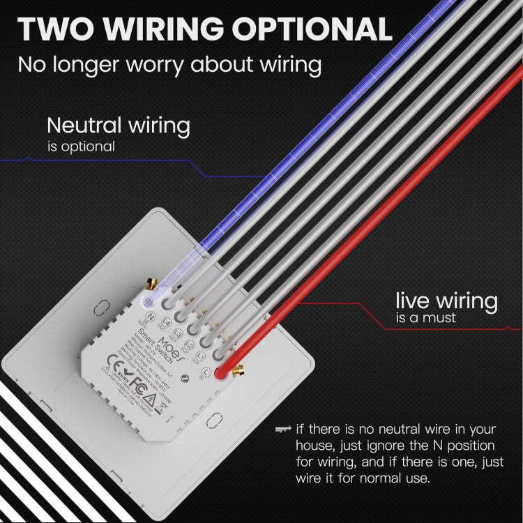 Interruttore a parete smart Tuya ZigBee 1-4 vie bianco/grigio