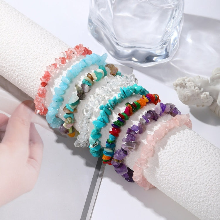 Cavigliera da donna Boho con perline di ghiaia naturale