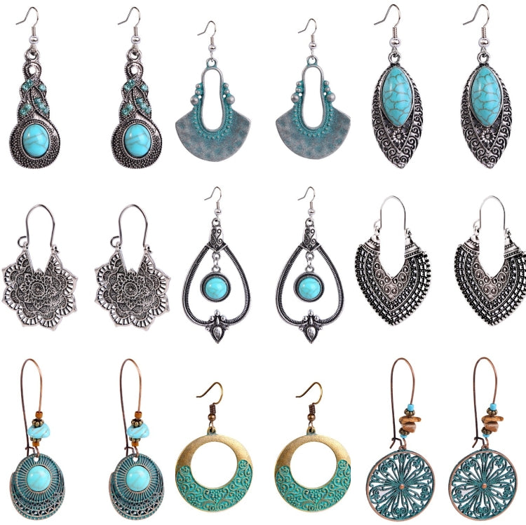 Orecchini Turchese Stile Etnico Temperamento Orecchini Vintage Semplici, E1911-7, E1911-8, E1911-9, E1911-10, E1911-11, E1911-12, E1911-13, E1911-14, E1911-15, E2203-3, E2204-6, E2204-7