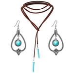 Ciondolo vintage con maglione in pietra naturale turchese bohémien, modello:, Necklace Ear Ring Set, Two-pointed Necklace, N2111-11 Earrings Accessories, N211-12 Leaf Neck Chain, N2111-13 Three Stones, N2111-14 Eight Stones, N211-15 Circle             ...