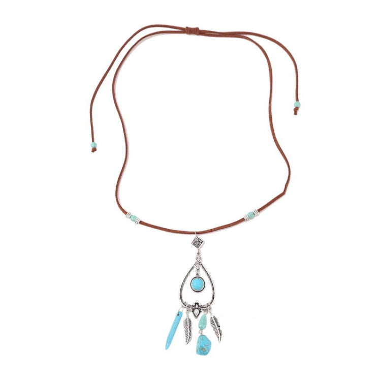 Ciondolo vintage con maglione in pietra naturale turchese bohémien, modello:, Necklace Ear Ring Set, Two-pointed Necklace, N2111-11 Earrings Accessories, N211-12 Leaf Neck Chain, N2111-13 Three Stones, N2111-14 Eight Stones, N211-15 Circle             ...