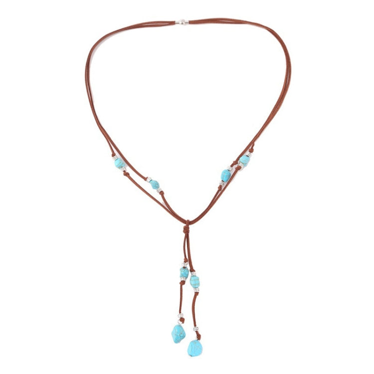 Ciondolo vintage con maglione in pietra naturale turchese bohémien, modello:, Necklace Ear Ring Set, Two-pointed Necklace, N2111-11 Earrings Accessories, N211-12 Leaf Neck Chain, N2111-13 Three Stones, N2111-14 Eight Stones, N211-15 Circle             ...