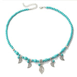 Ciondolo vintage con maglione in pietra naturale turchese bohémien, modello:, Necklace Ear Ring Set, Two-pointed Necklace, N2111-11 Earrings Accessories, N211-12 Leaf Neck Chain, N2111-13 Three Stones, N2111-14 Eight Stones, N211-15 Circle             ...