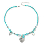Ciondolo vintage con maglione in pietra naturale turchese bohémien, modello:, Necklace Ear Ring Set, Two-pointed Necklace, N2111-11 Earrings Accessories, N211-12 Leaf Neck Chain, N2111-13 Three Stones, N2111-14 Eight Stones, N211-15 Circle             ...