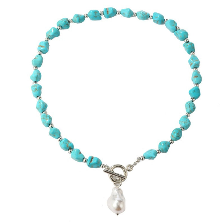 Ciondolo vintage con maglione in pietra naturale turchese bohémien, modello:, Necklace Ear Ring Set, Two-pointed Necklace, N2111-11 Earrings Accessories, N211-12 Leaf Neck Chain, N2111-13 Three Stones, N2111-14 Eight Stones, N211-15 Circle             ...