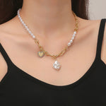 Catena della clavicola della collana del temperamento delle donne, N2210-7 Pearl Chain Love, N2210-8 Thick Chain Love, N2209-2 Light Drilling Love, N2209-11 Colorful Love, N2209-5 Double-layer Green Love, N2209-1 Twist Stick Square Pearl               ...